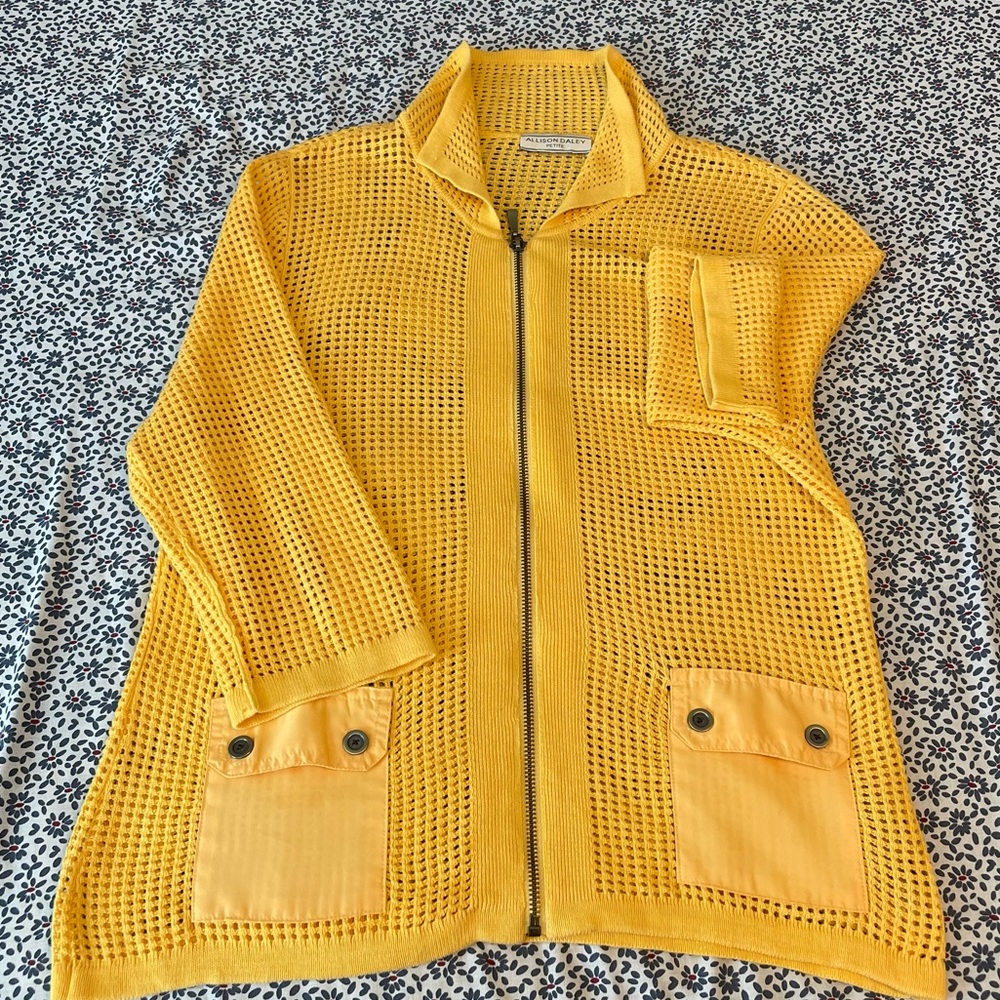 Allison Daley Petite Yellow knitted Jacket